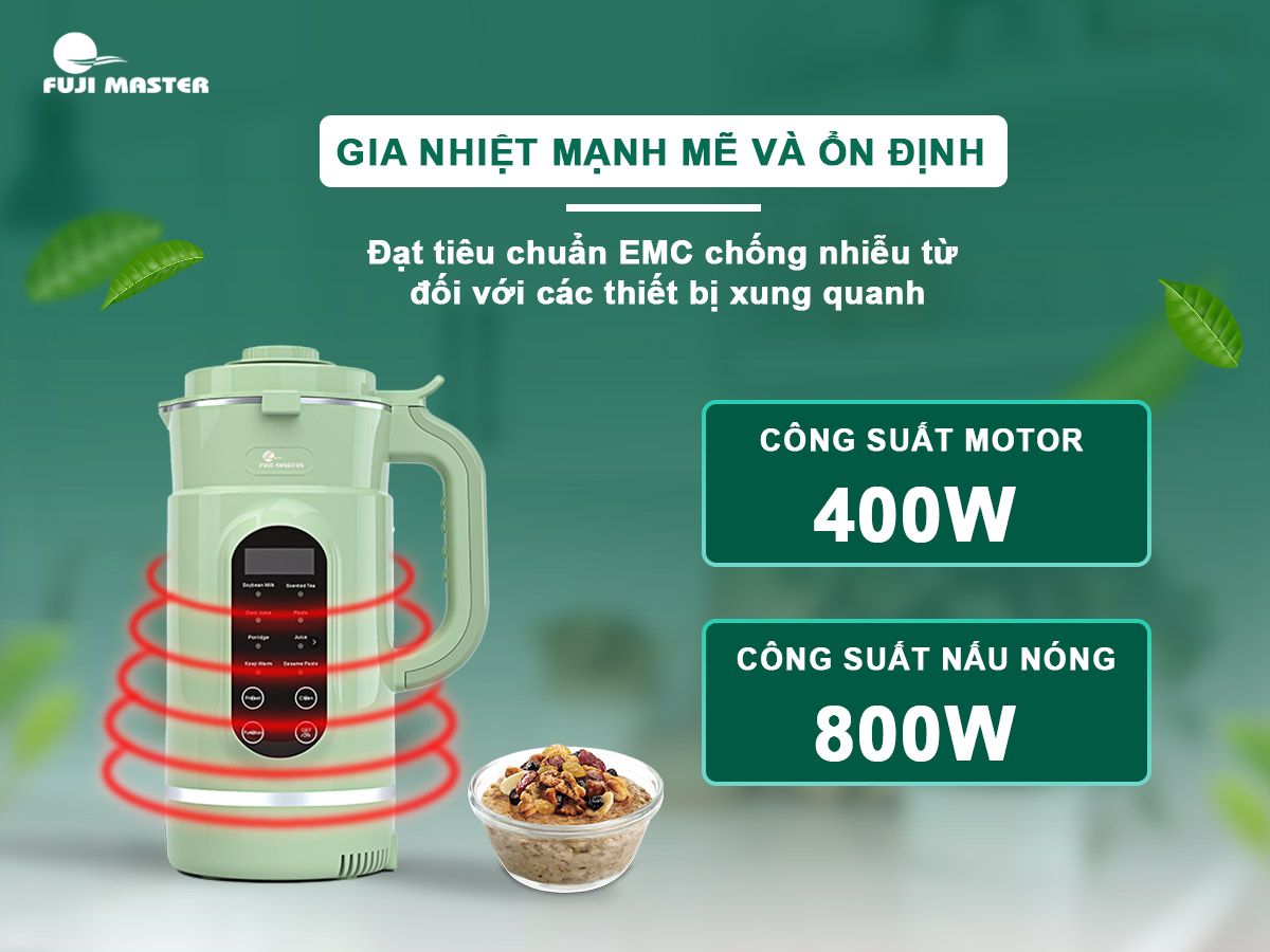 Máy Làm Sữa Hạt Mini Hẹn Giờ Đa Năng Dung Tích 1.5 L Fuji Master FJM-2724