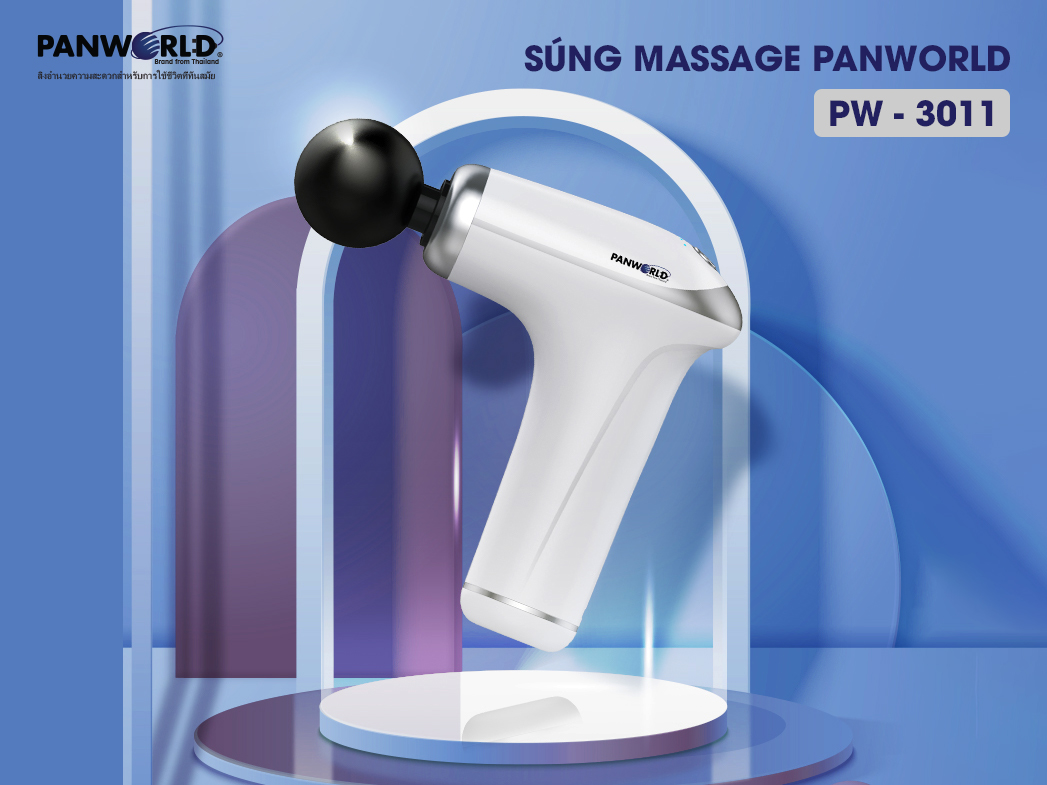 Súng Massage  Cầm Tay Toàn Thân Đa Năng Cao Cấp Panworld PW-3011