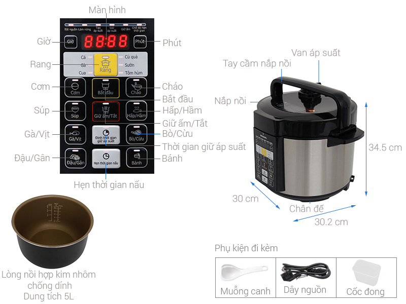 Nồi áp suất điện Philips HD2136/66