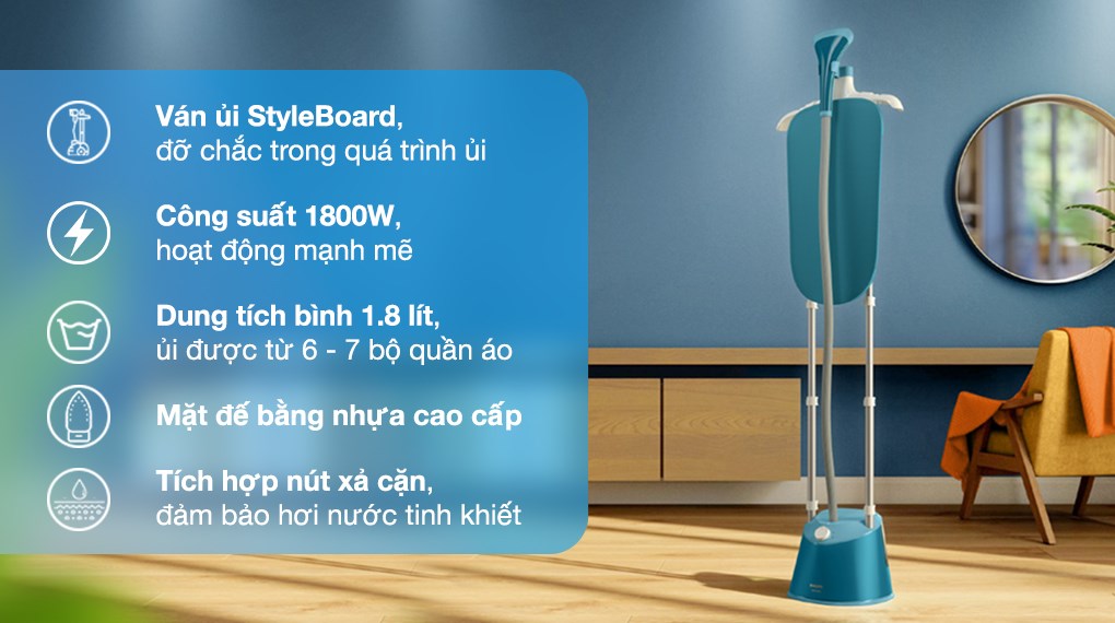 Bàn ủi hơi nước cầm tay loại đứng Philips STE1040/20
