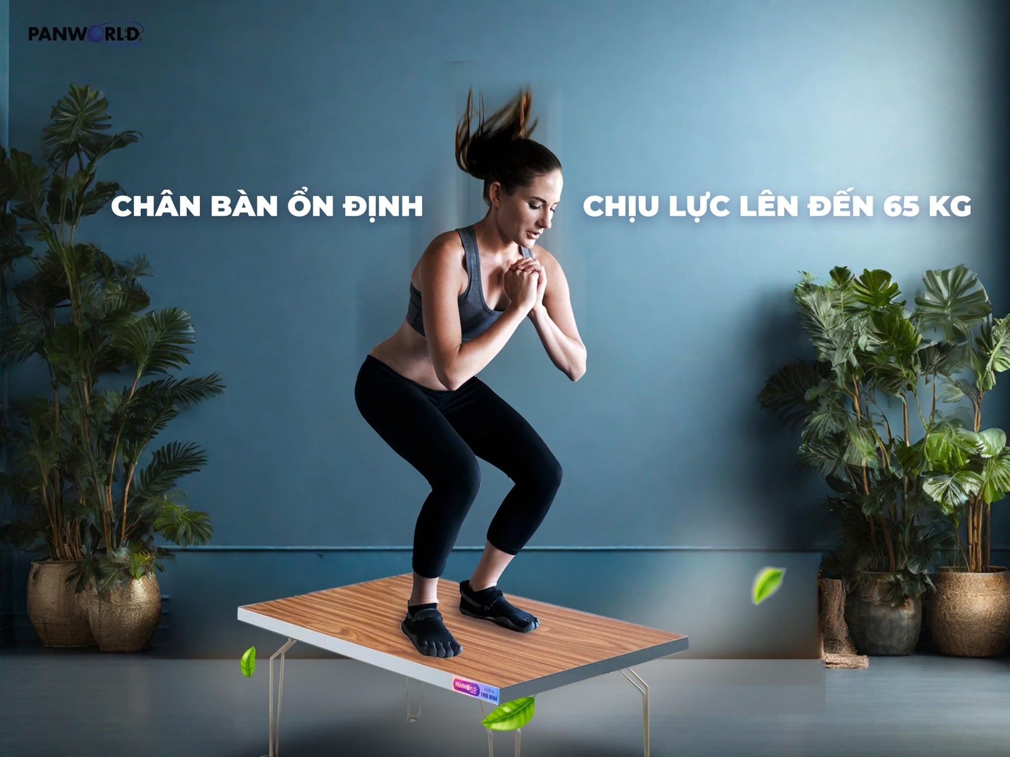 BÀN GỖ CHỮ NHẬT GẤP GỌN PANWORLD PW-64CN