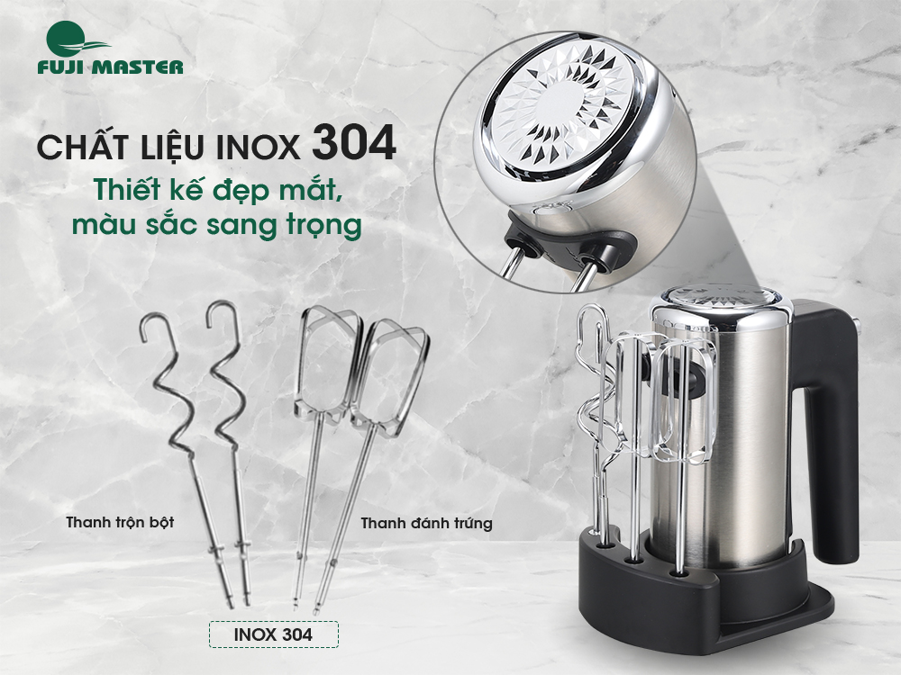 Máy Đánh Trứng Inox Cầm Tay Mini Fuji Master FJM-1122