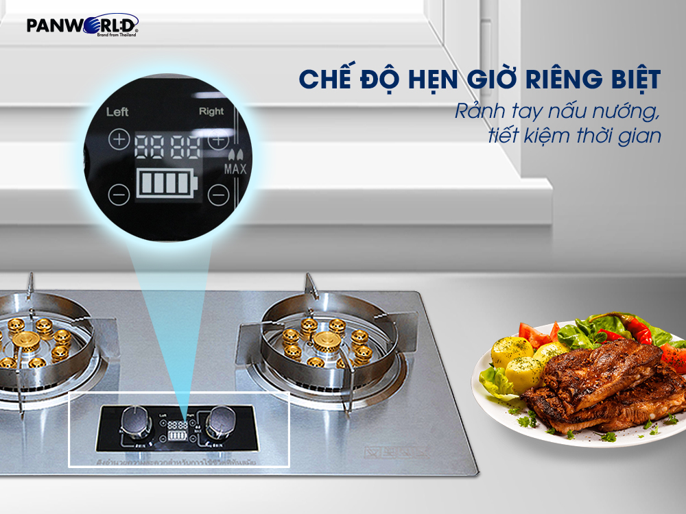 Bếp Gas Âm Hẹn Giờ Panworld PW-1422