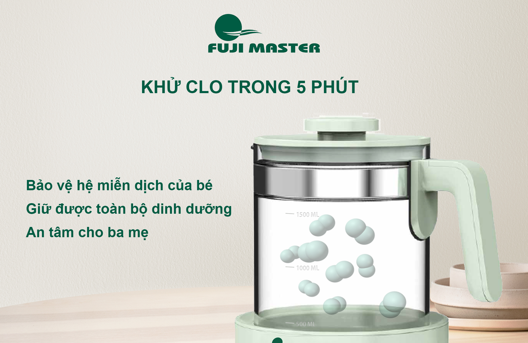 Bình đun nước pha sữa đa năng Fuji Master FJM-1815