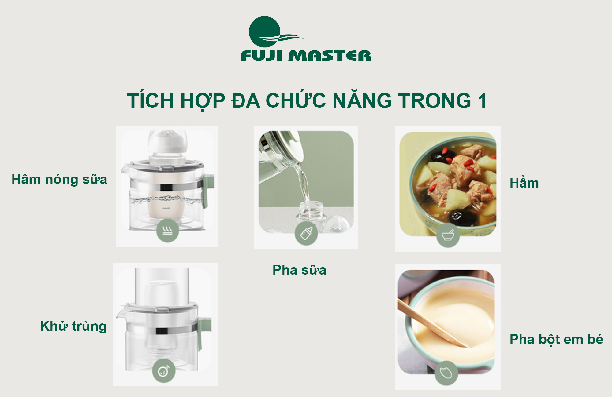 Bình đun nước pha sữa đa năng Fuji Master FJM-1815