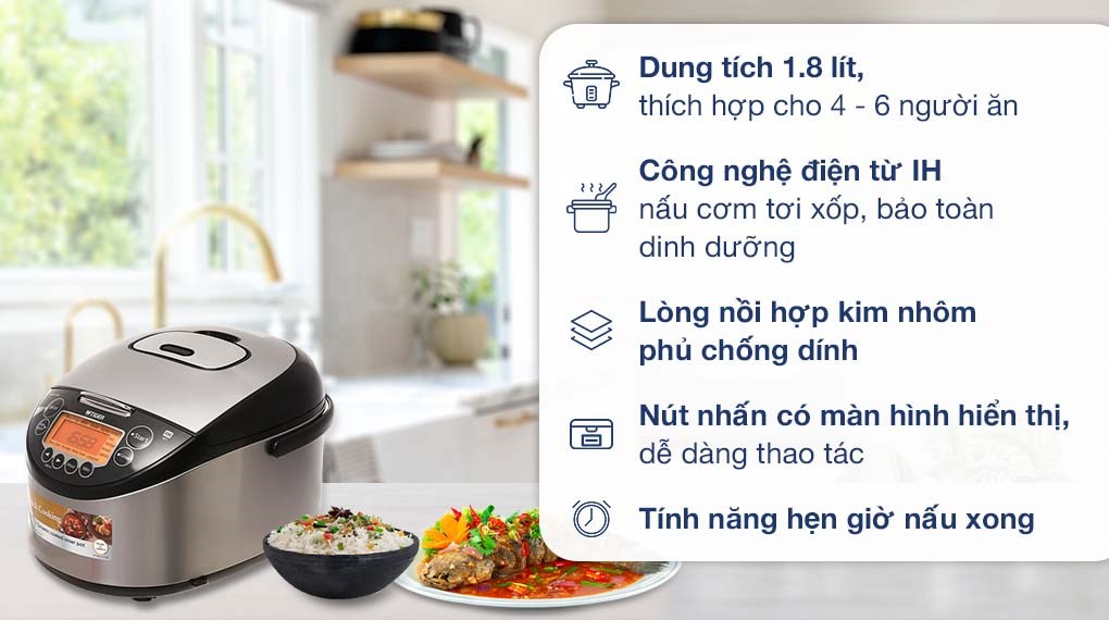 Nồi cơm điện tử cao tần Tiger JKT-D18V