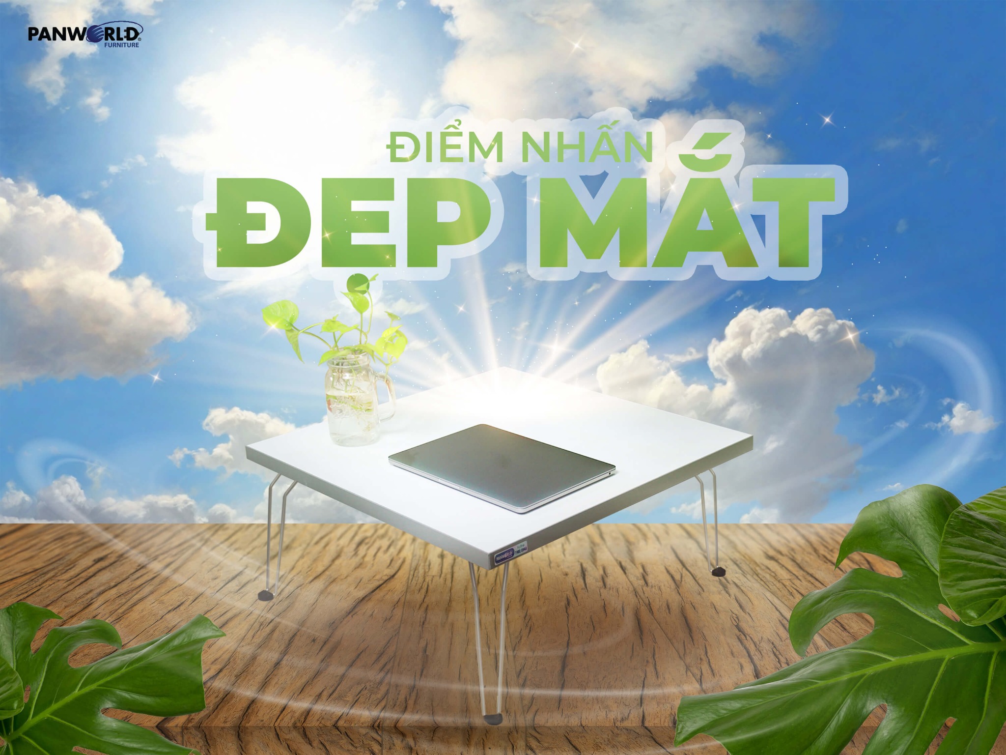 BÀN GỖ VUÔNG GẤP GỌN PANWORLD PW-600V