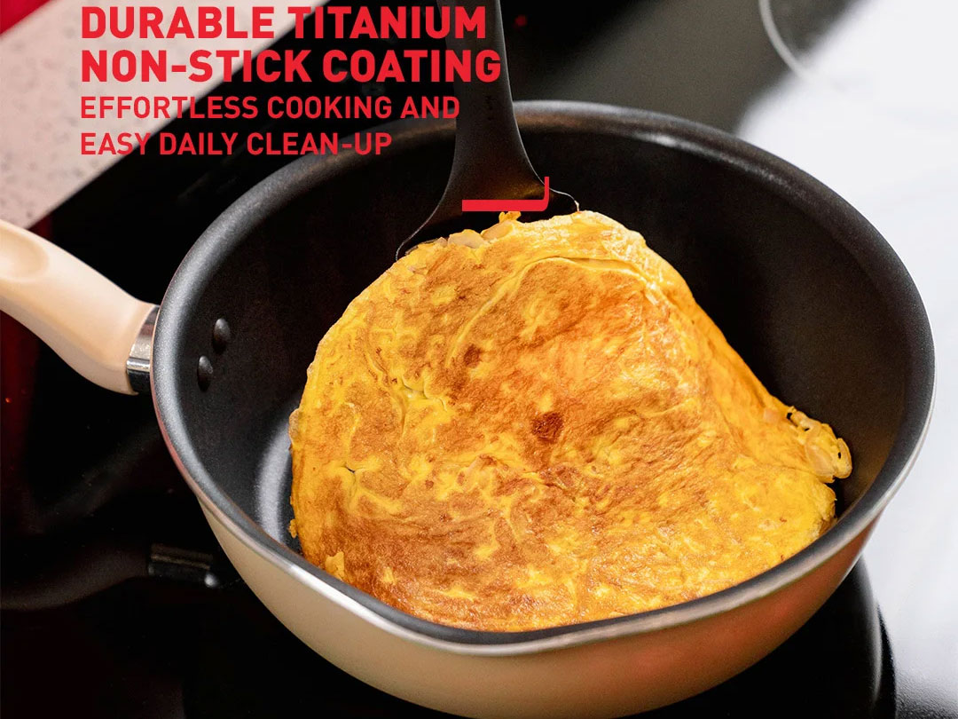 Chảo nồi có nắp Tefal đa năng 3 trong 1 G1672524 vàng vani