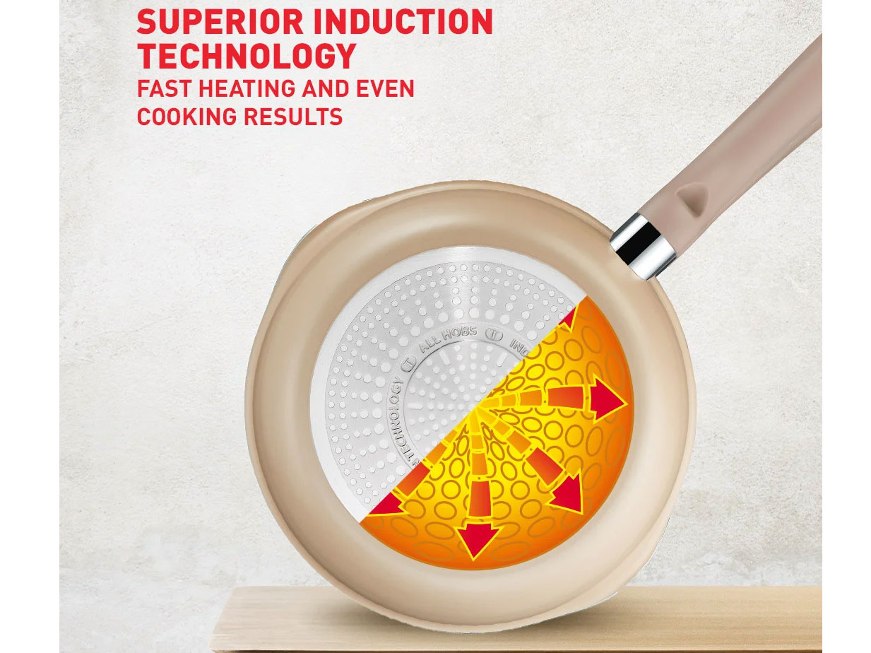 Chảo nồi có nắp Tefal đa năng 3 trong 1 G1672524 vàng vani