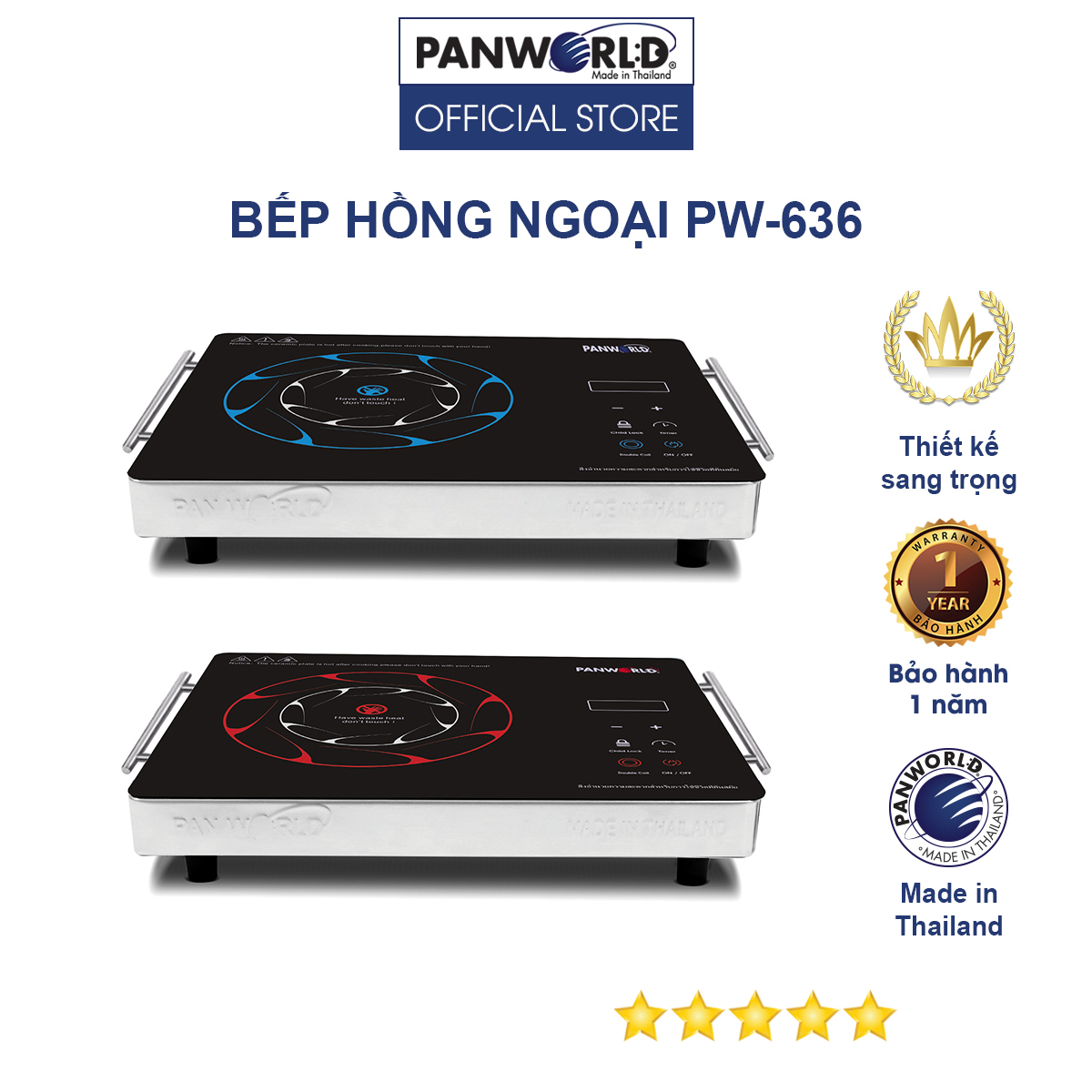 Bếp Hồng Ngoại Panworld PW-636 (R-B)