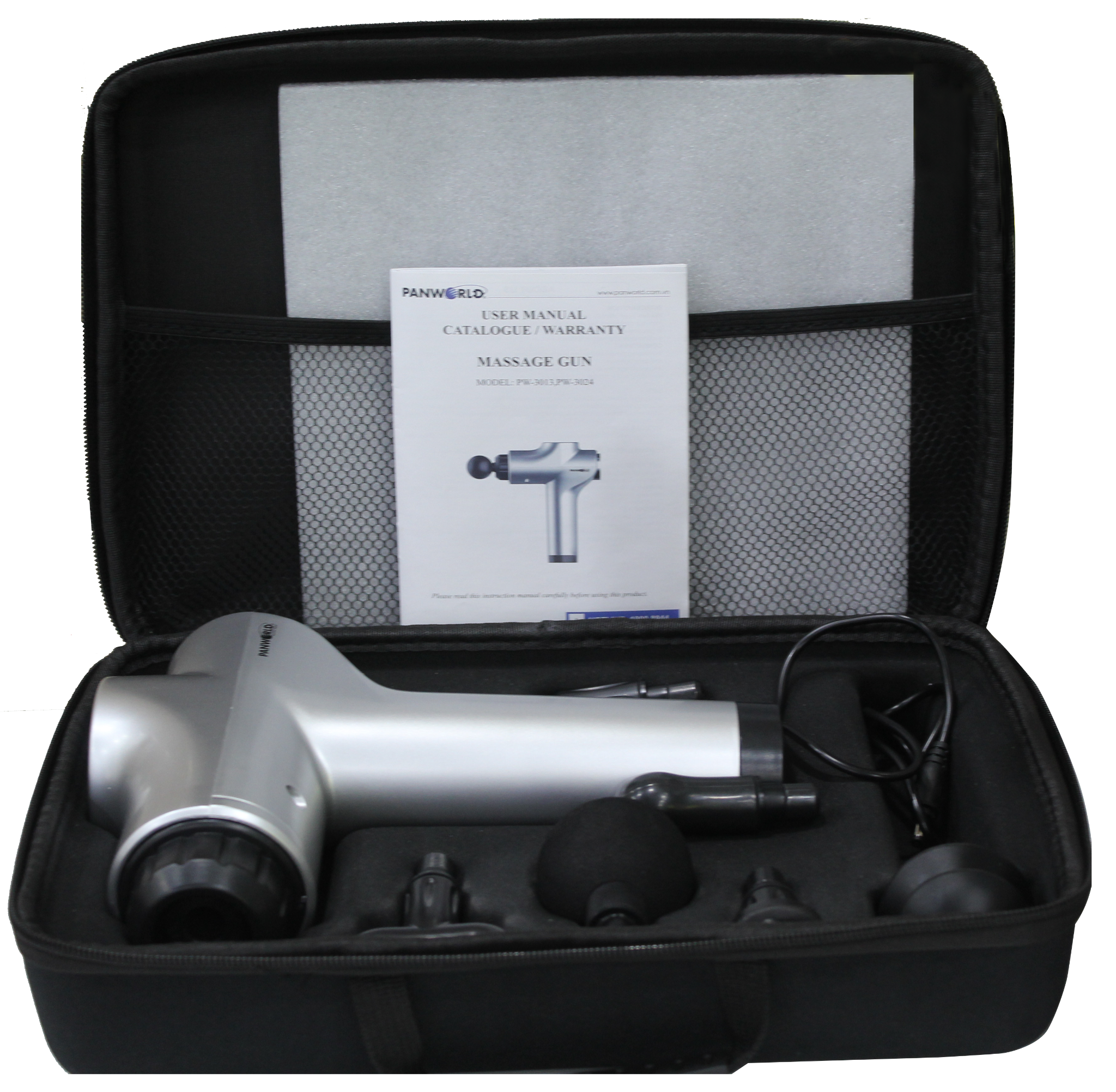 Súng Massage Cầm Tay Toàn Thân Đa Năng Cao Cấp 99 Cấp Độ Panworld PW-3013