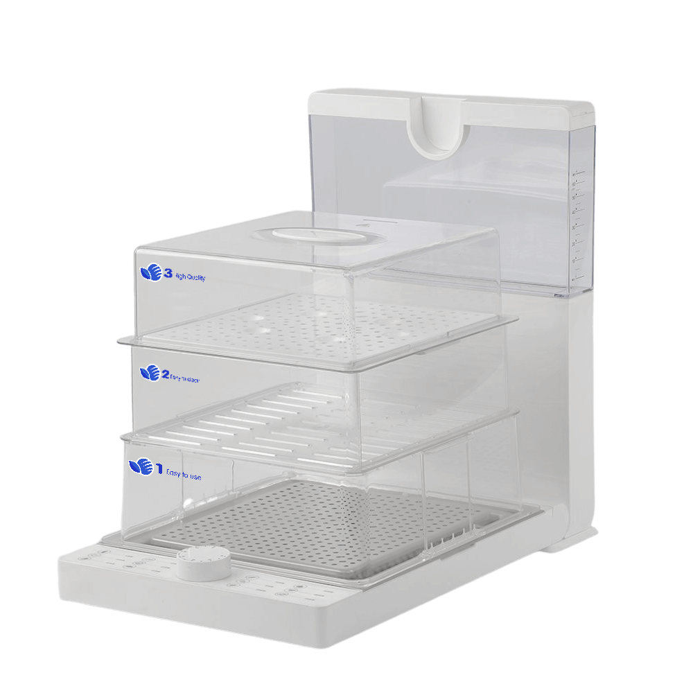 Máy Hấp Điện Thực Phẩm Đa Năng Gấp Gọn 3 Tầng  Panworld Thái Lan PW-2322 Bảng Điều Khiển Cơ