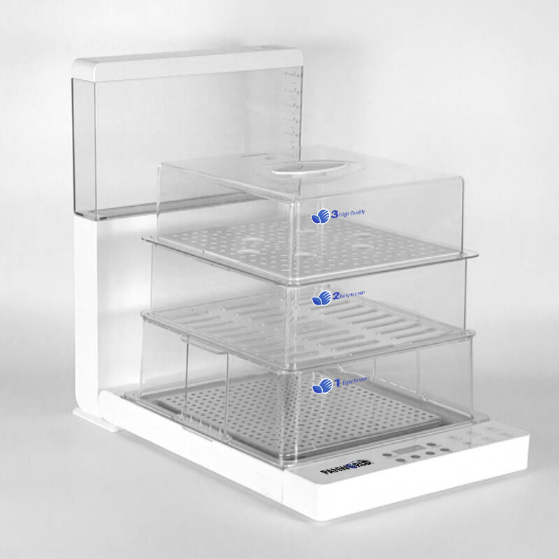 Máy Hấp Điện Thực Phẩm Đa Năng Gấp Gọn 3 Tầng  Panworld Thái Lan PW-2324 Bảng Điều Khiển Điện Tử