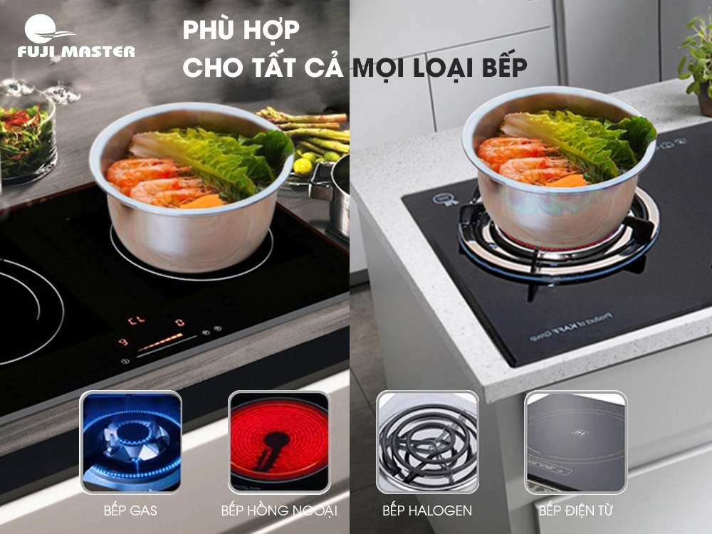 Bộ Nồi Inox 304 7 Món Cao Cấp Fuji Master JM-F33