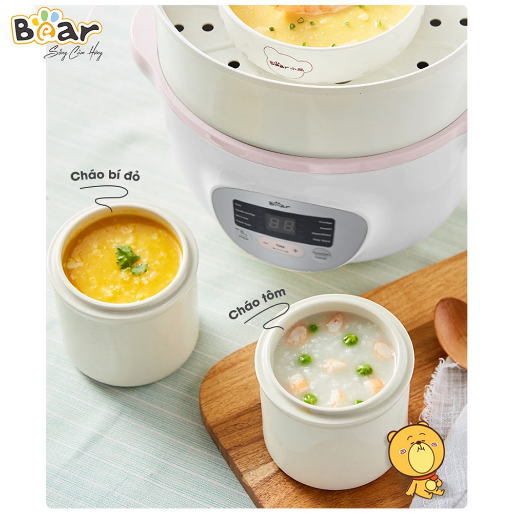 Nồi nấu chậm Bear SUBE002 1,6L (hồng)