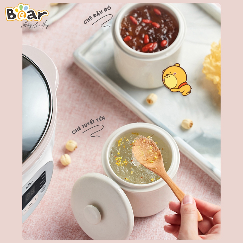 Nồi nấu chậm Bear SUBE002 1,6L (hồng)