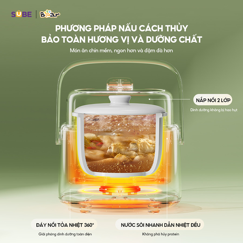Nồi nấu chậm Bear SB-NNC10 (1 lít)