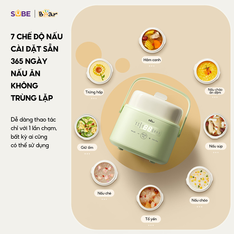 Nồi nấu chậm Bear SB-NNC10 (1 lít)