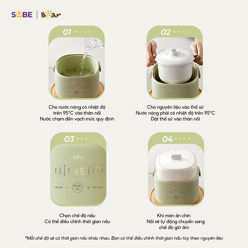 Nồi nấu chậm Bear SB-NNC10 (1 lít)