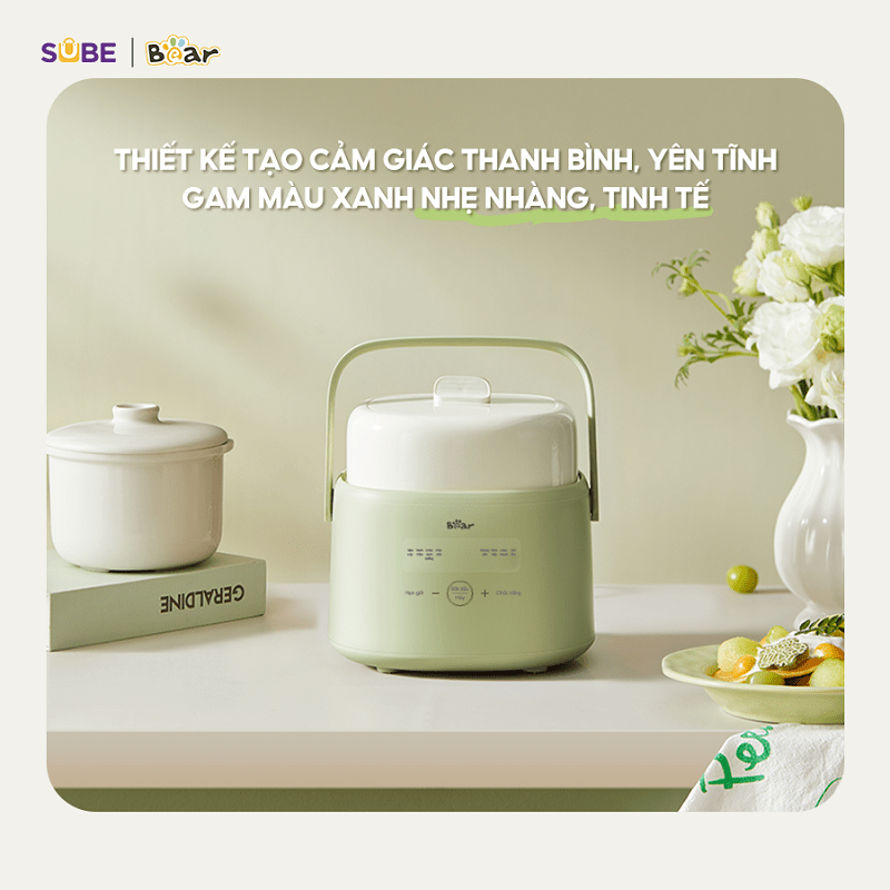 Nồi nấu chậm Bear SC-4H10E (1 lít) - có xửng