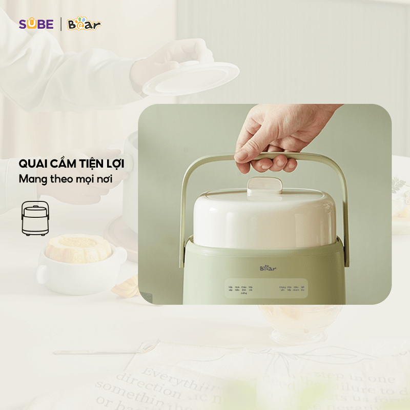 Nồi nấu chậm Bear SC-4H10E (1 lít) - có xửng