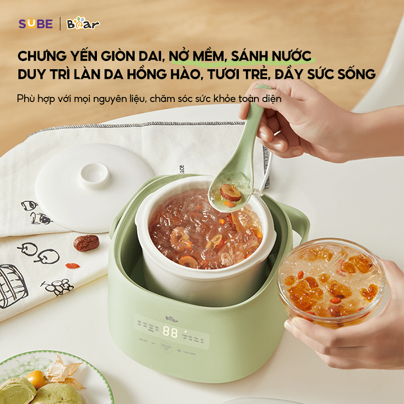 Nồi nấu chậm Bear SC-4H10E (1 lít) - có xửng