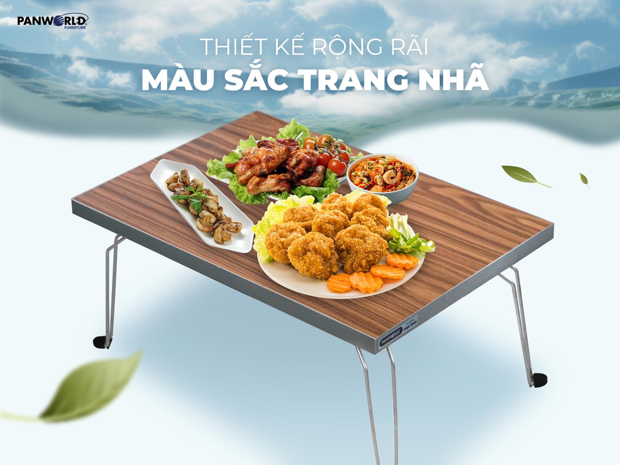 BÀN GỖ CHỮ NHẬT GẤP GỌN PANWORLD PW-64CN