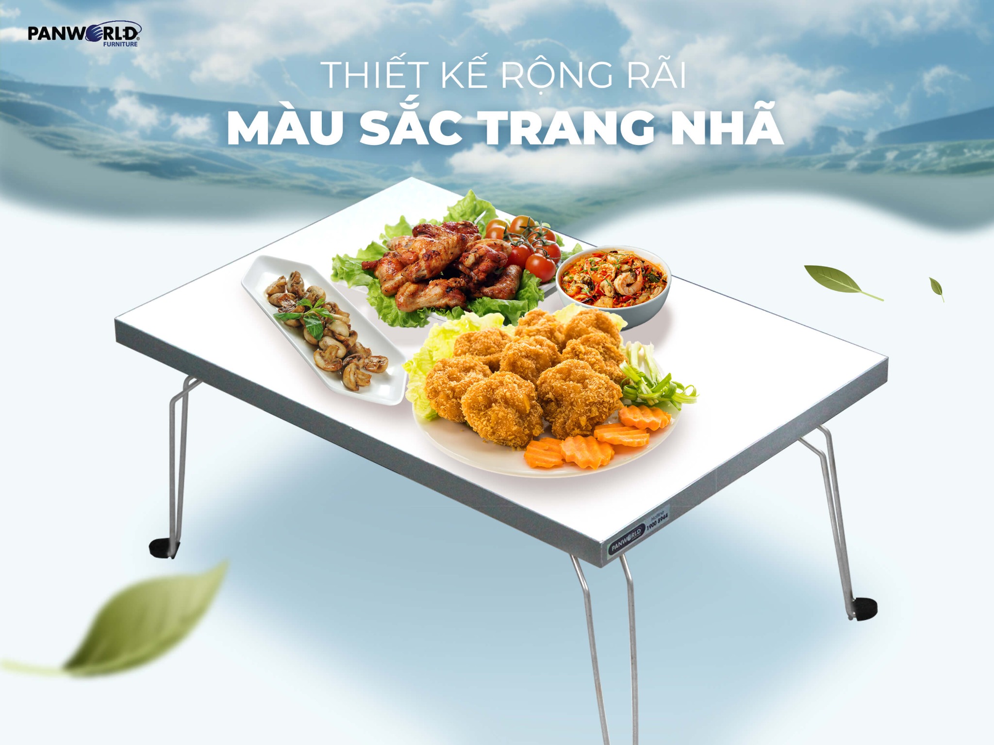 BÀN GỖ CHỮ NHẬT GẤP GỌN PANWORLD PW-64CN