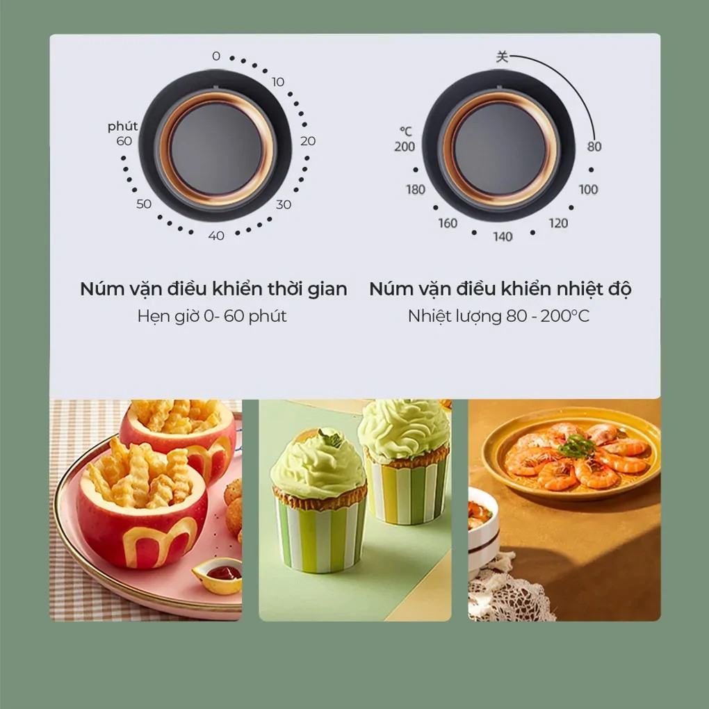 Nồi chiên không dầu Bear QZG-B14D1 3L