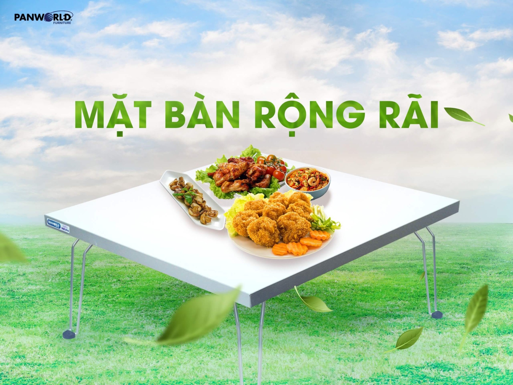 BÀN GỖ VUÔNG GẤP GỌN PANWORLD PW-600V