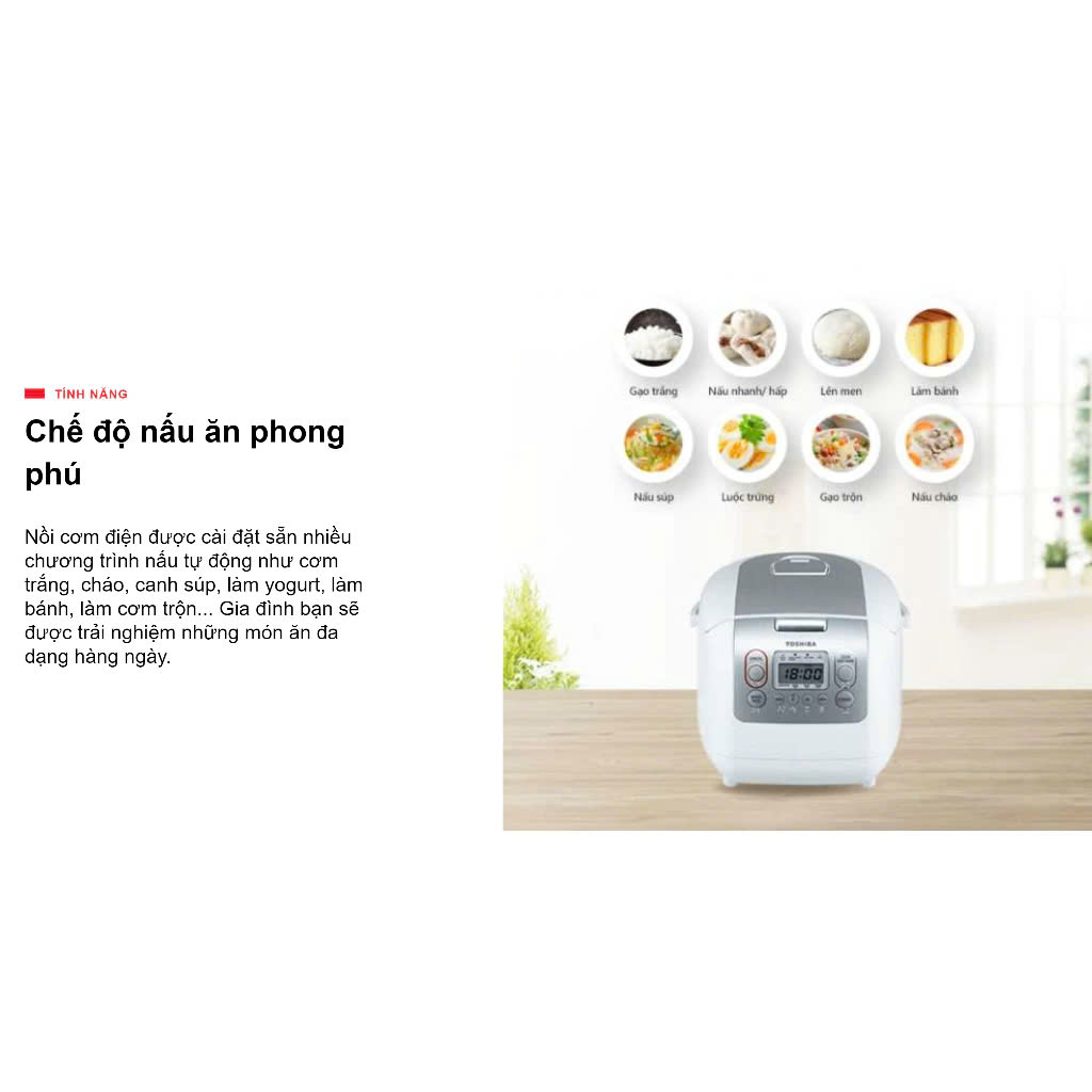 Nồi cơm điện tử Toshiba RC-18NTFV(W)