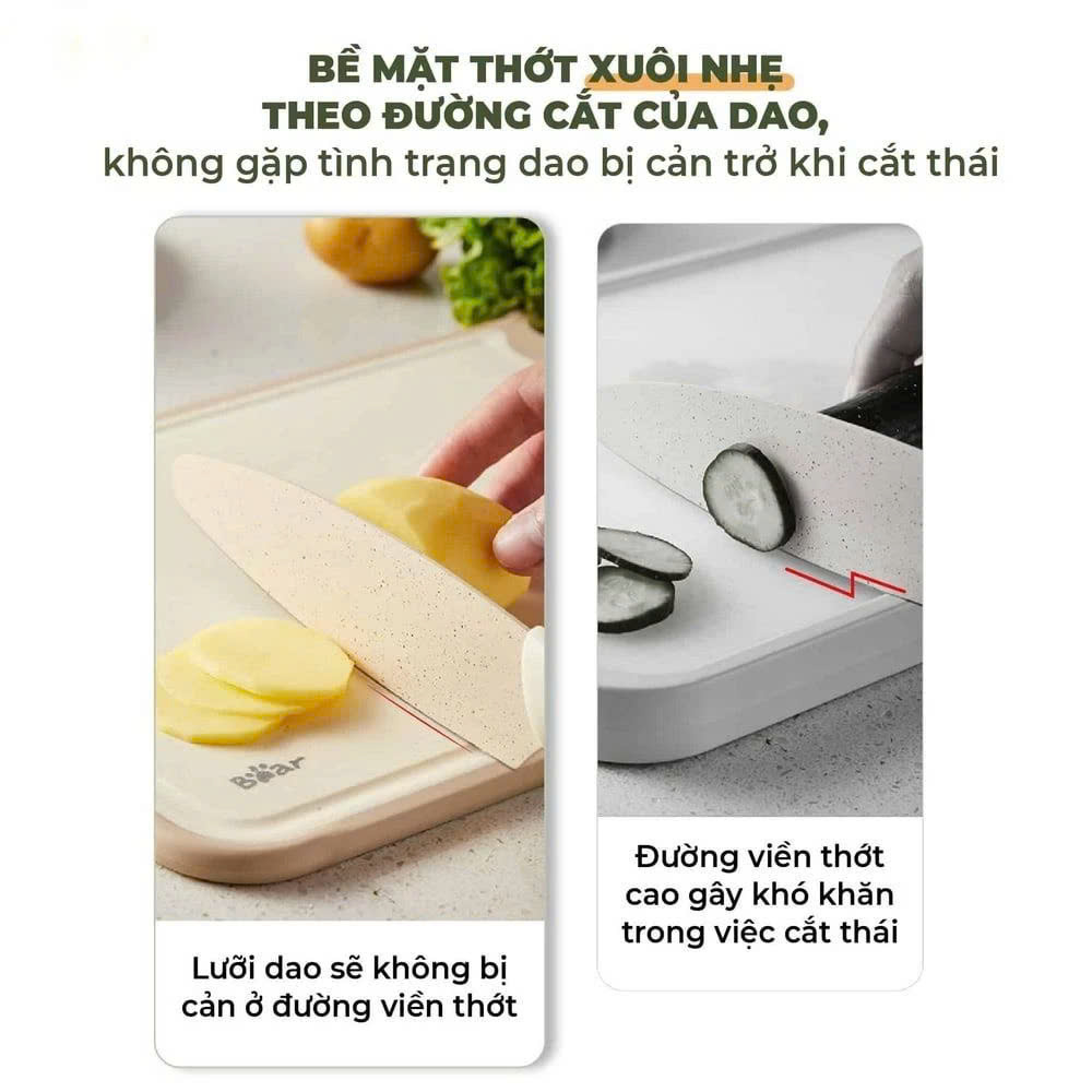 Thớt nhựa kháng khuẩn đa năng size S Bear CX-E0023