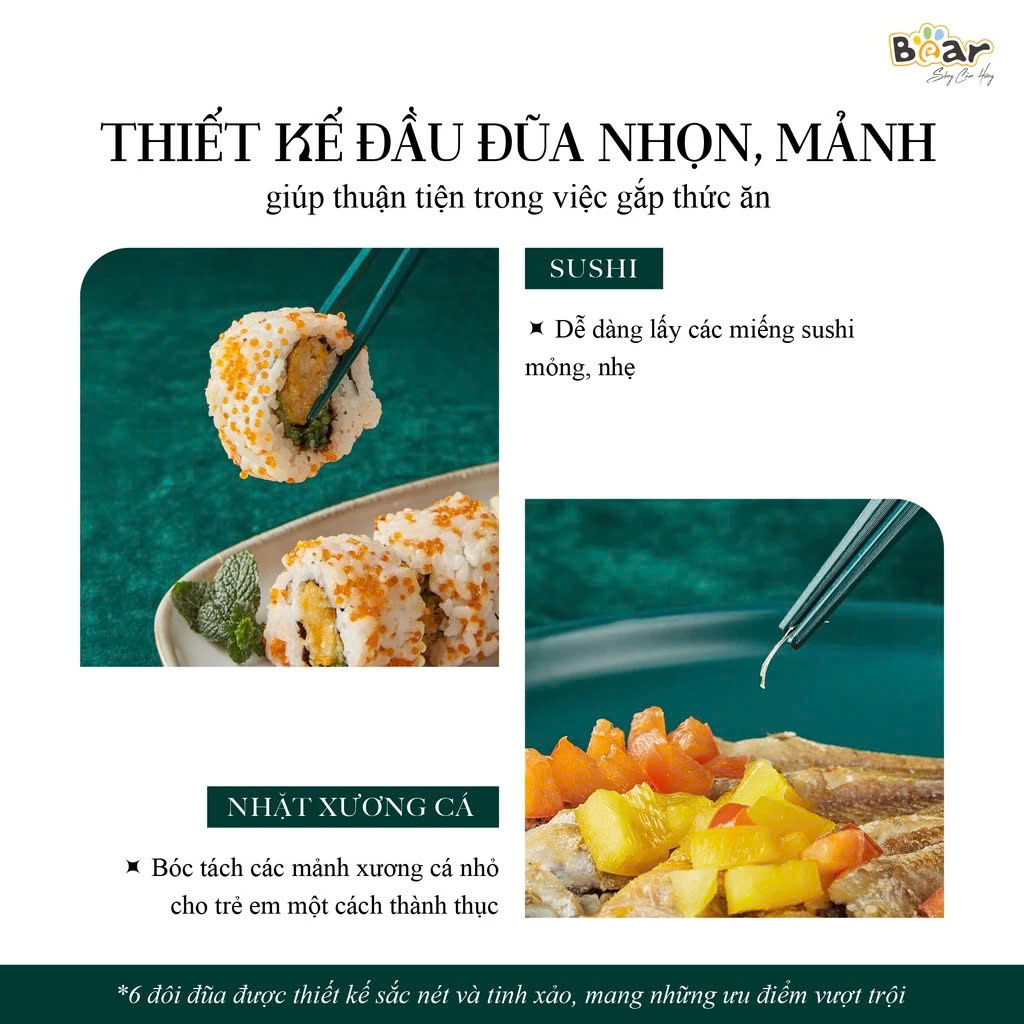 Bộ đũa ăn cao cấp kháng khuẩn Bear CX- E0102
