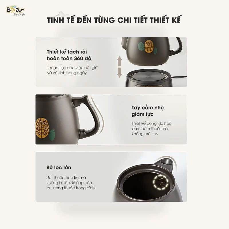 Ấm Sắc Thuốc Bear SB-AST35