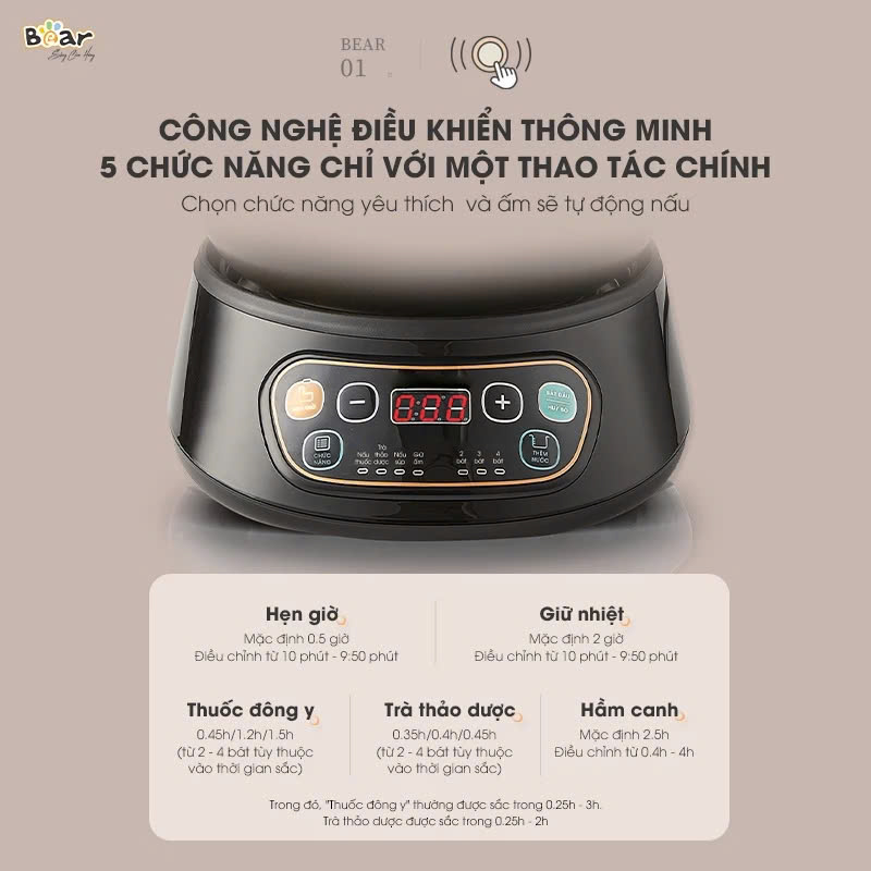 Ấm Sắc Thuốc Bear SB-AST35