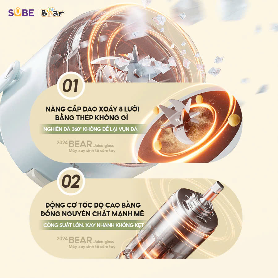 Máy xay sinh tố cầm tay Bear SB-MX04X