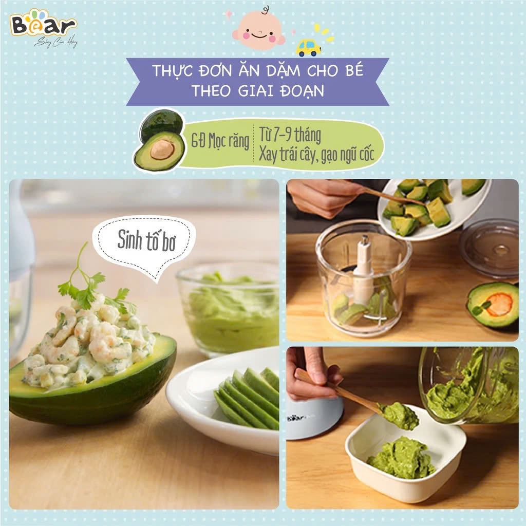 Máy xay ăn dặm Bear GR-B03V8 (0.3 lít)