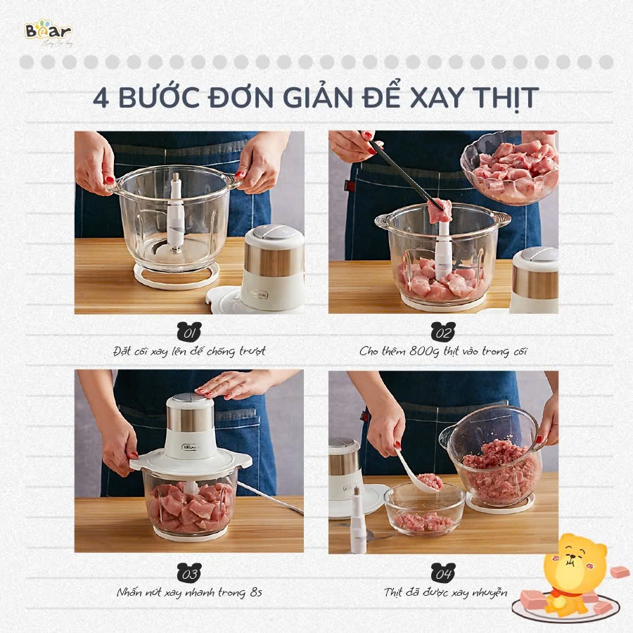 Máy xay thịt Bear SB-MA02L (2 lít)