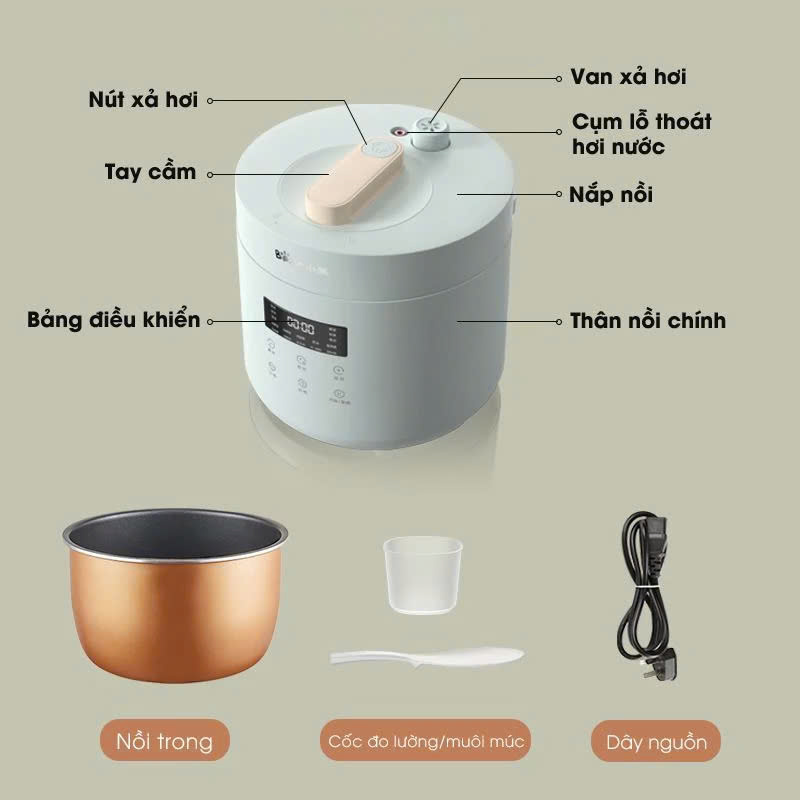 Nồi áp suất điện Bear SB-AS25L (2,5 lít)