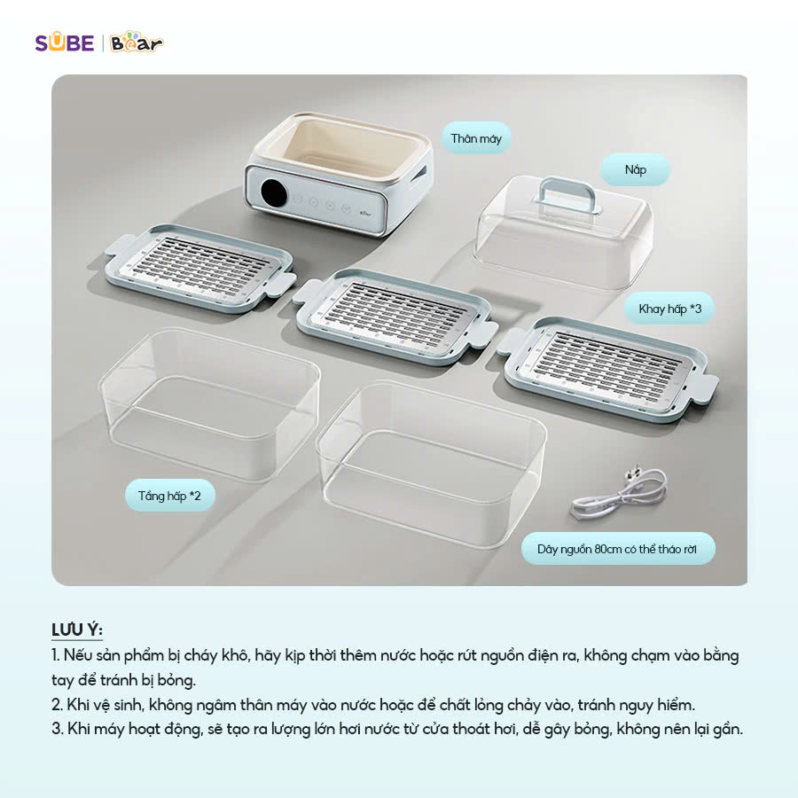 Nồi hấp điện đa năng Bear DZG-P20W7