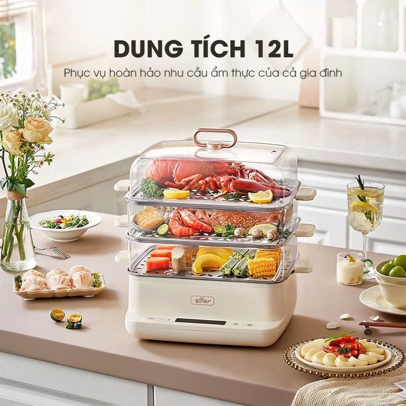 Nồi hấp điện đa năng Bear SB-NH12L