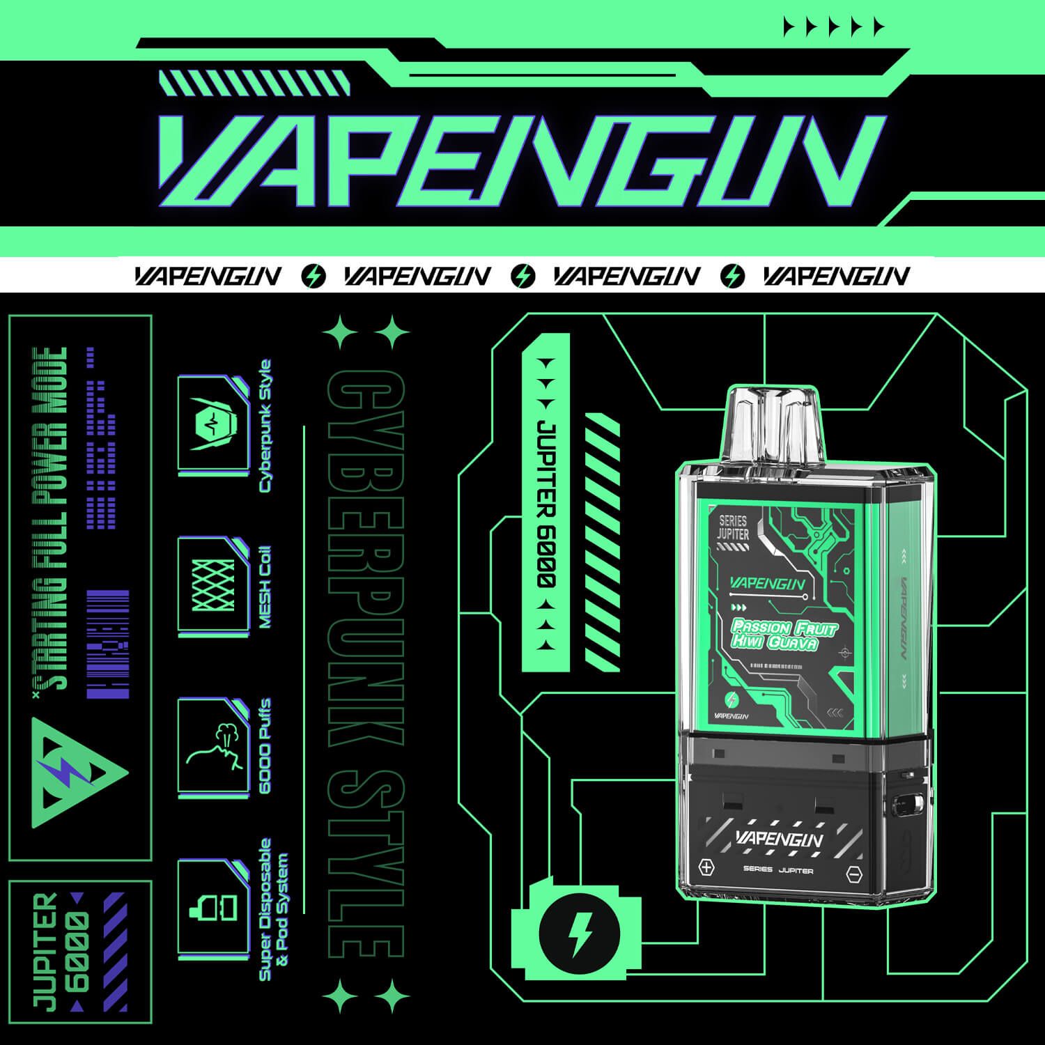 Pod 1 Lần Vapengin Jupiter 6000 hơi Caramel Popcorn 50mg Chính Hãng