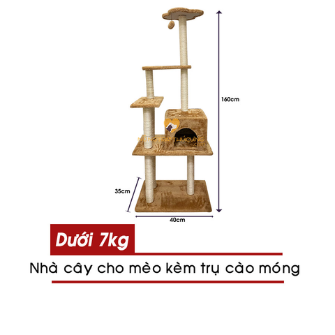  Cat Tree - Nhà Cây Mèo Kèm Trụ Cào Móng - Mã CT00001 - Nhiều màu 