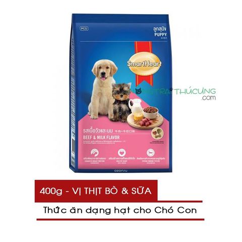  Hạt Chó con SMARTHEART - Vị Thịt Bò và Sữa - 400gr/1.5kg/3kg 