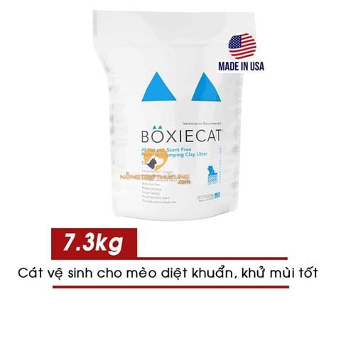  Cát vệ sinh cho mèo Boxiecat 7,3kg - Không bụi, diệt khuẩn, khử mùi tốt 