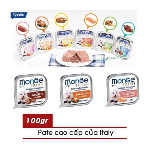  Pate cho chó MONGE - Nhập khẩu Ý 100gr - Giao vị ngẫu nhiên 