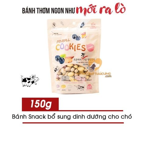  Bánh Snack Thưởng Cho Chó COOKIES MINIBALL Bowwow 150g - Hàn Quốc 