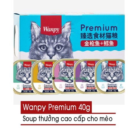  Pate - Thức ăn ướt Wanpy cao cấp Mèo - Wanpy Premium hộp 40g - Nhiều Vị 