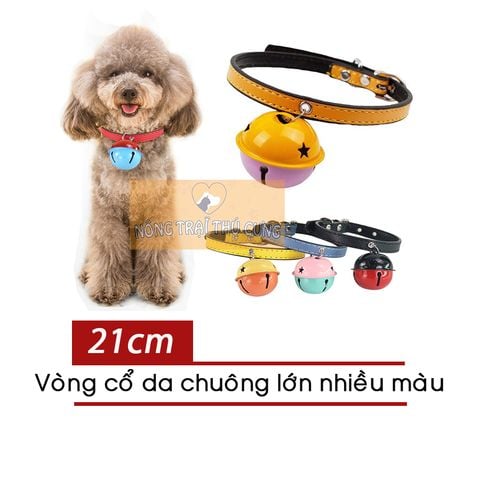  Vòng cổ dây da chuông lớn dành cho thú cưng 