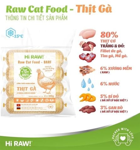  Thịt Tươi Hi RAW (Raw Cat Food) Cho Mèo (Không Chế Biến Lại) 